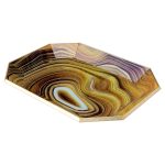 Octagonal Gold Tray With Sand Design