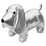 Silver Doggy Door Stop Plush
