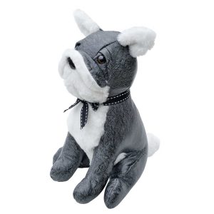 Grey Bulldog Door Stop Plush