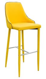 Duncan Bar Stool in Yellow Fabric