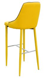Duncan Bar Stool in Yellow Fabric - Back