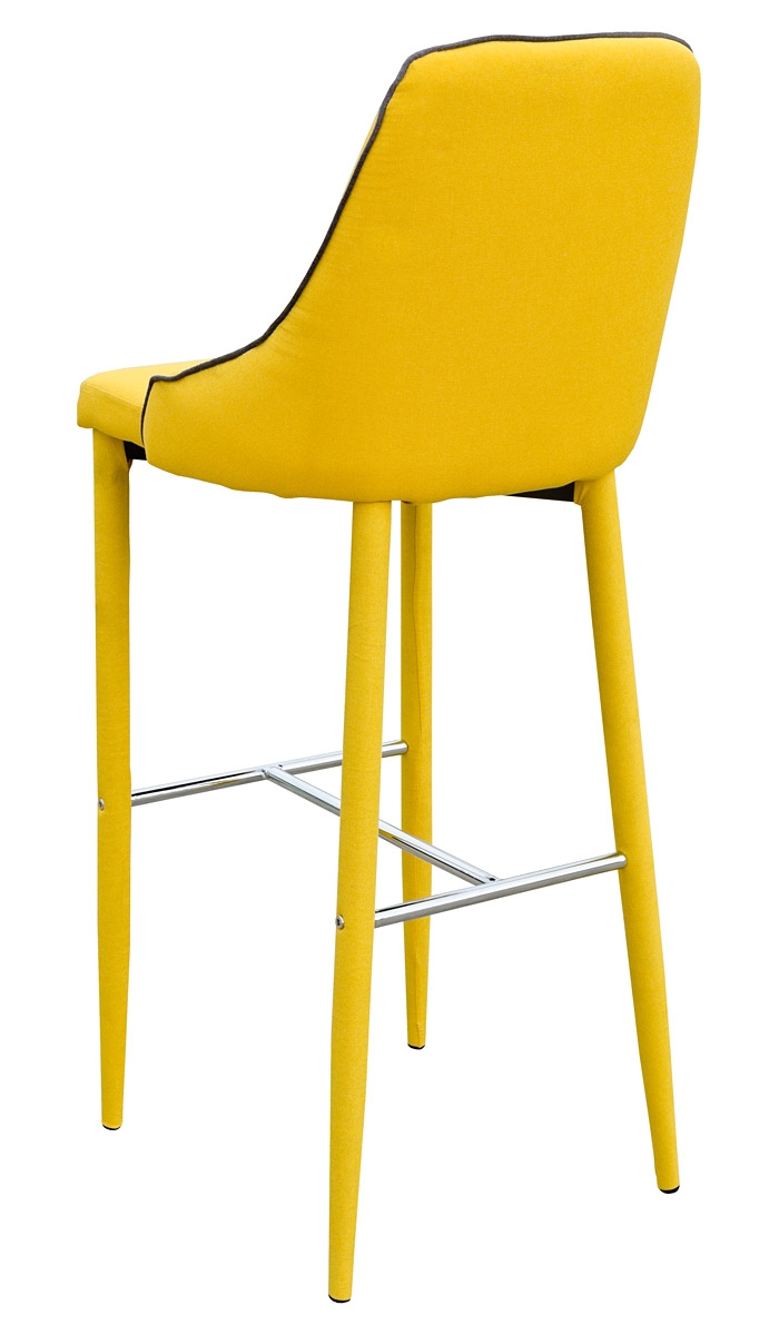 Duncan Bar Stool in Yellow Fabric - Back