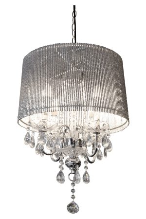 Beaumont Four Light Silver Tube Chandelier