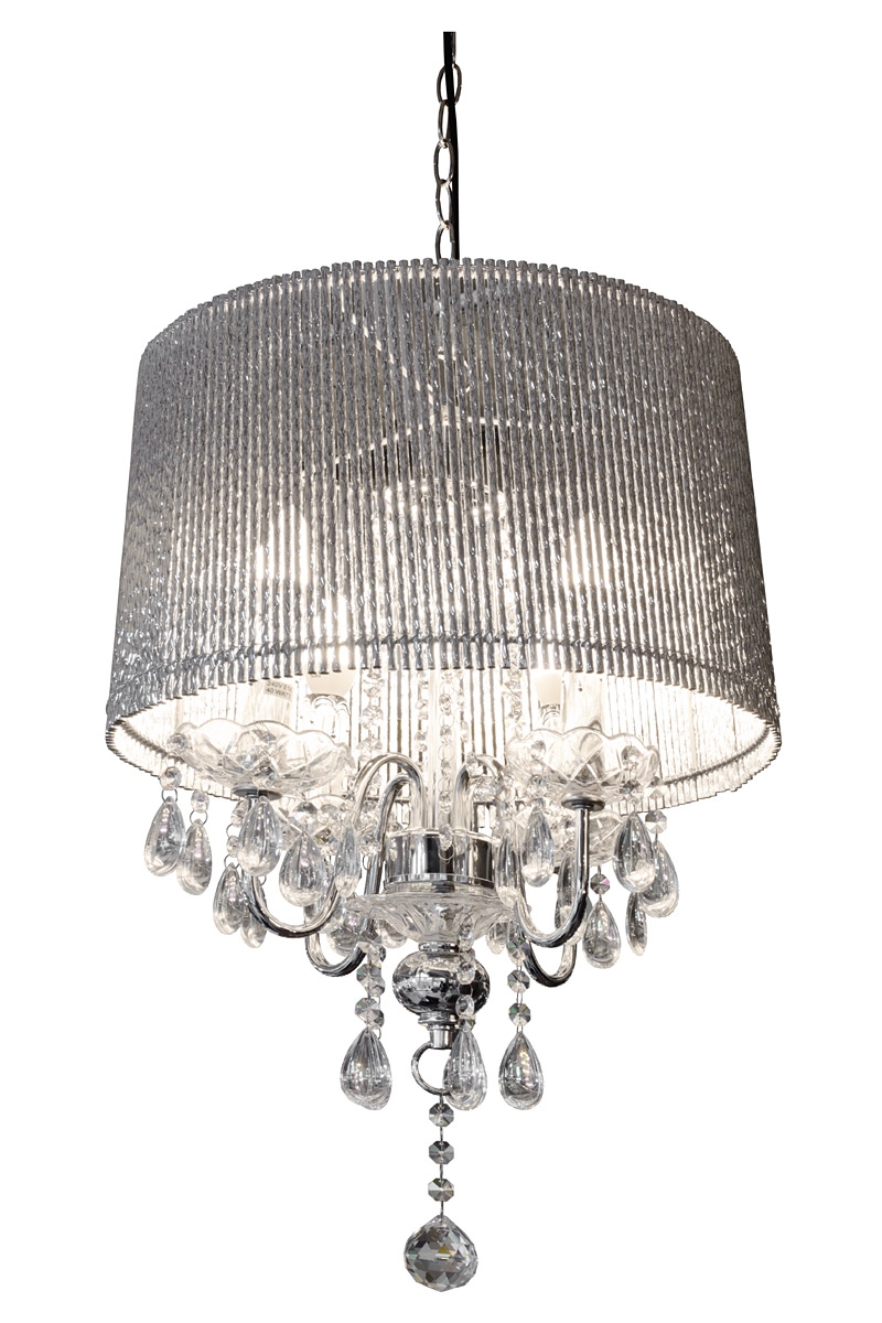 Beaumont Four Light Silver Tube Chandelier Beaumont Four Light Silver Tube Chandelier