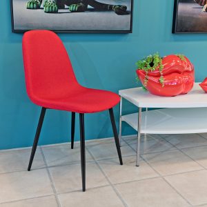 Simone Red Dining Chair in our Showroom