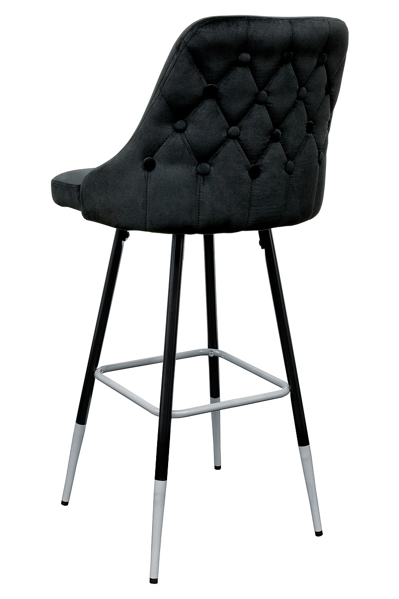 Fiona Black Fabric Bar Stool - Back View