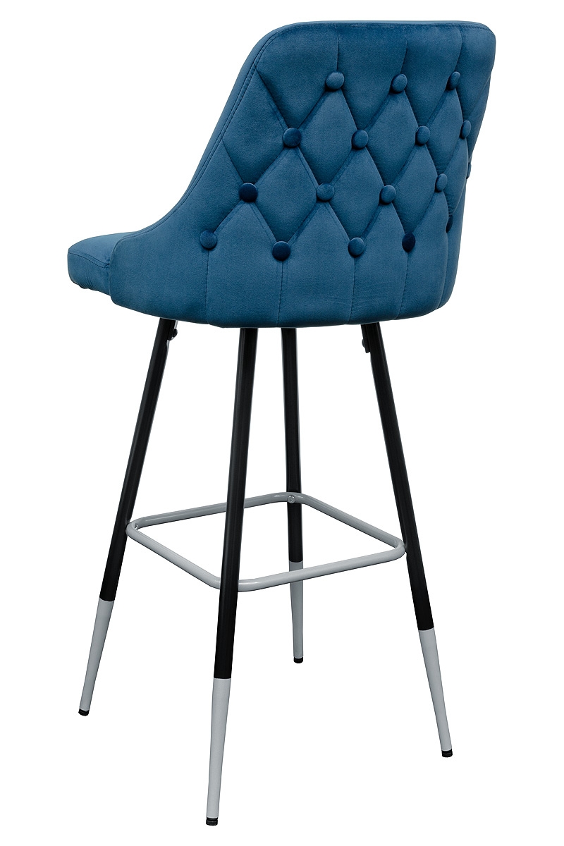 Fiona Blue Fabric Bar Stool - Back View