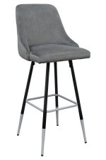 Fiona Grey Fabric Bar Stool - Front View