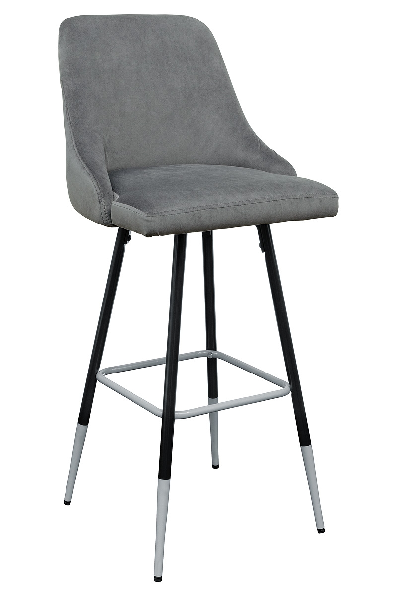 Fiona Grey Fabric Bar Stool - Front View
