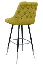 Fiona Yellow Fabric Bar Stool - Back View