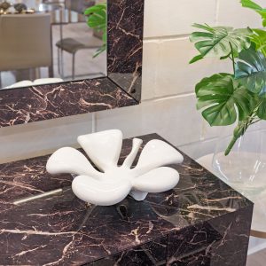 Ceramic White Clover Bowl in our Showroom
