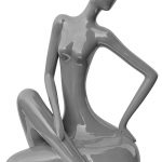 Ceramic Grey Sitting Lady