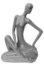 Ceramic Grey Sitting Lady
