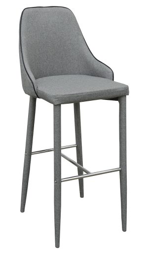 Duncan Bar Stool in Grey Fabric