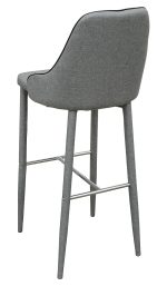 Duncan Bar Stool in Grey Fabric - Back