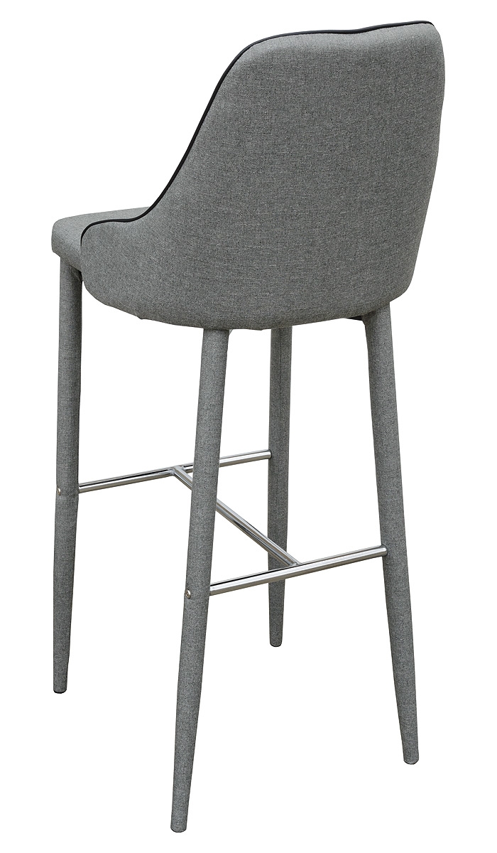 Duncan Bar Stool in Grey Fabric - Back