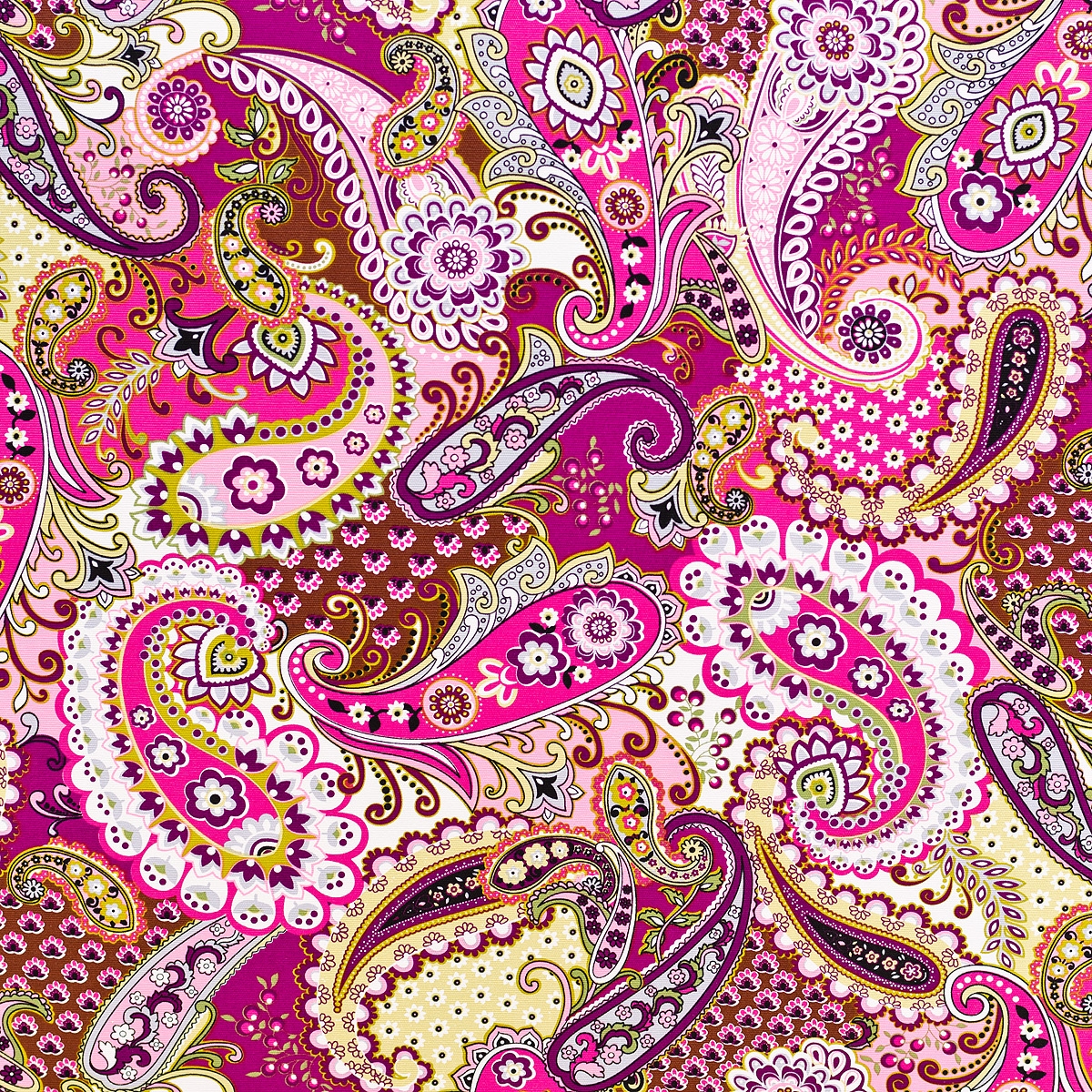 Pink paisley pattern on the pouffe