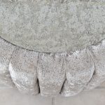 Large Glass Top Fabric Pouffe - Detail