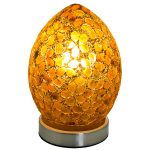 Mini Mosaic Glass Egg Lamp - Brown