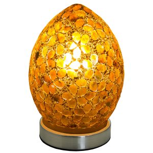 Mini Mosaic Glass Egg Lamp - Brown