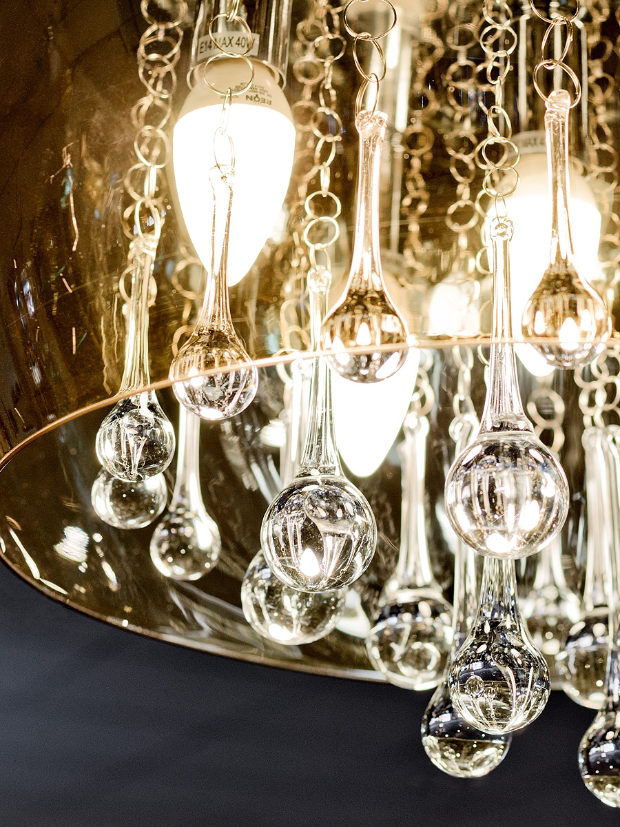 Smoked Shade Chandelier - Shade Detail