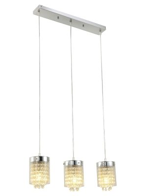 Three Light Glass Shade Pendant Light