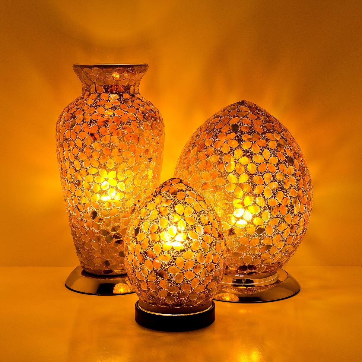 Mosaic Glass Lamps - Brown Together
