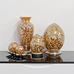 Mosaic Glass Lamps - Brown Together - Turned Off