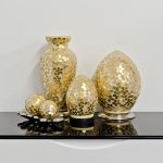 Mosaic Glass Lamps - Gold Together - Turned Off