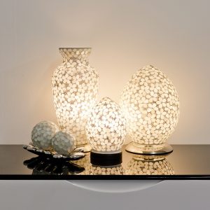 Mosaic Glass Lamps - Opaque Together - Turned On