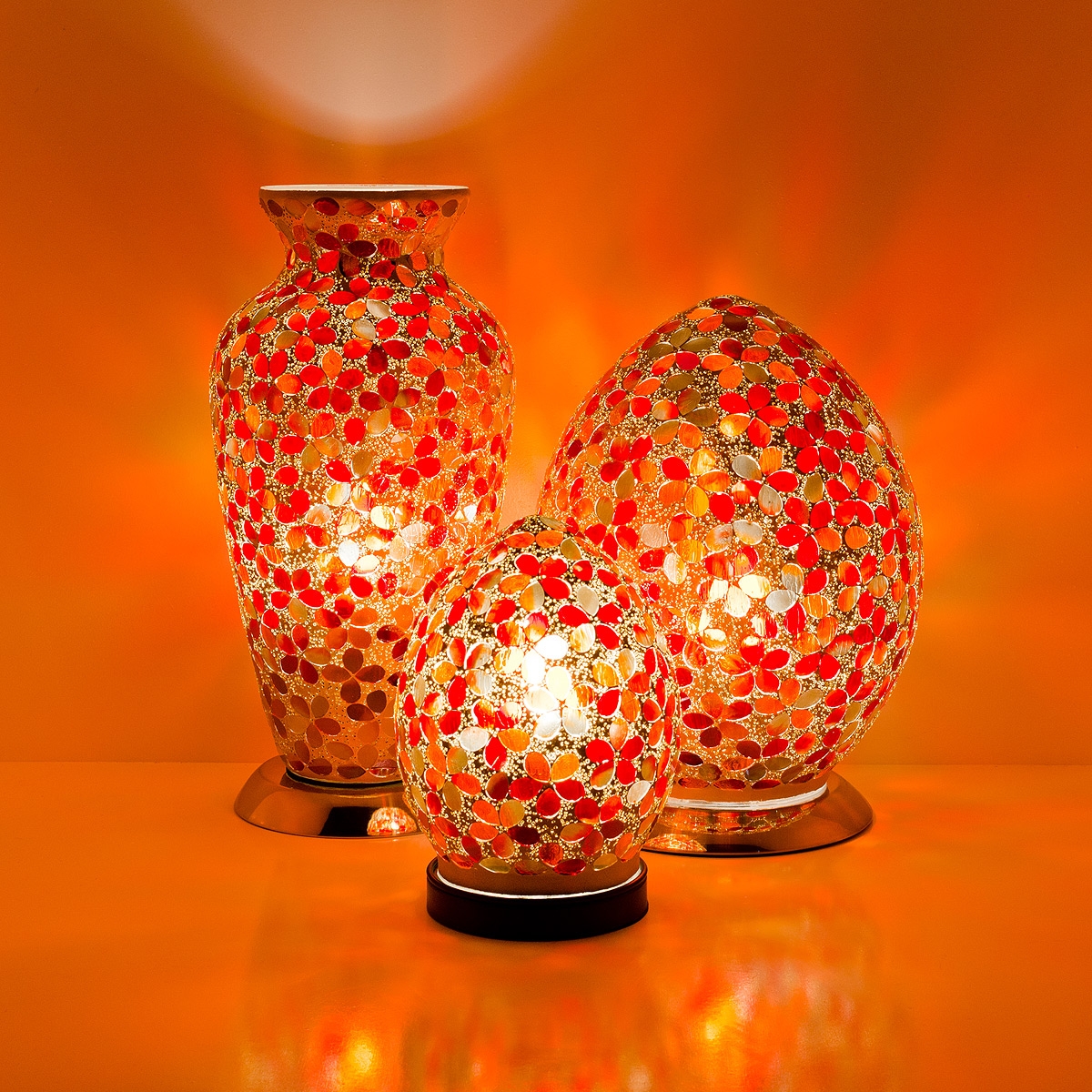 Mosaic Glass Lamps - Red Together