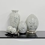 Mosaic Glass Lamps - White Together - Turned Off