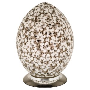 Mosaic Glass Egg Lamp - White