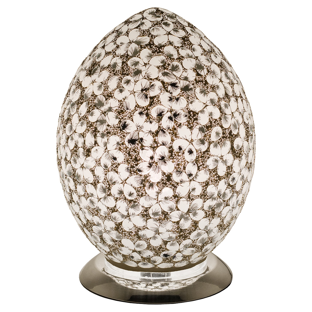 Mosaic Glass Egg Lamp - White