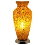 Mosaic Glass Vase Lamp - Brown