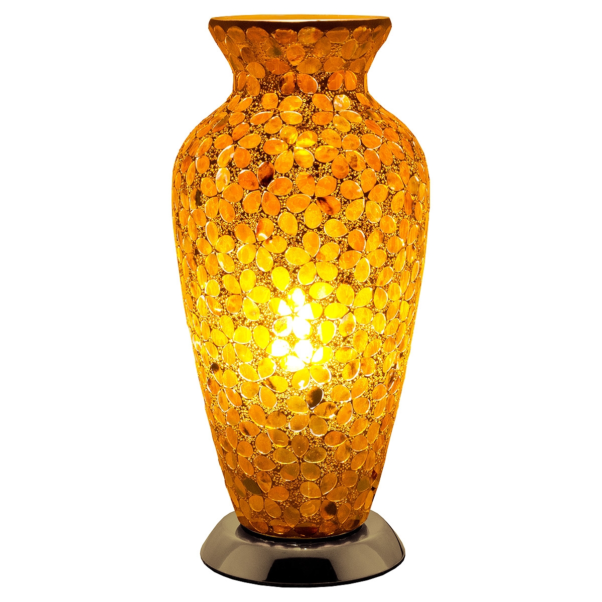Mosaic Glass Vase Lamp - Brown
