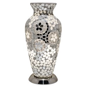 Mosaic Glass Vase Lamp - Mirrored Art Deco