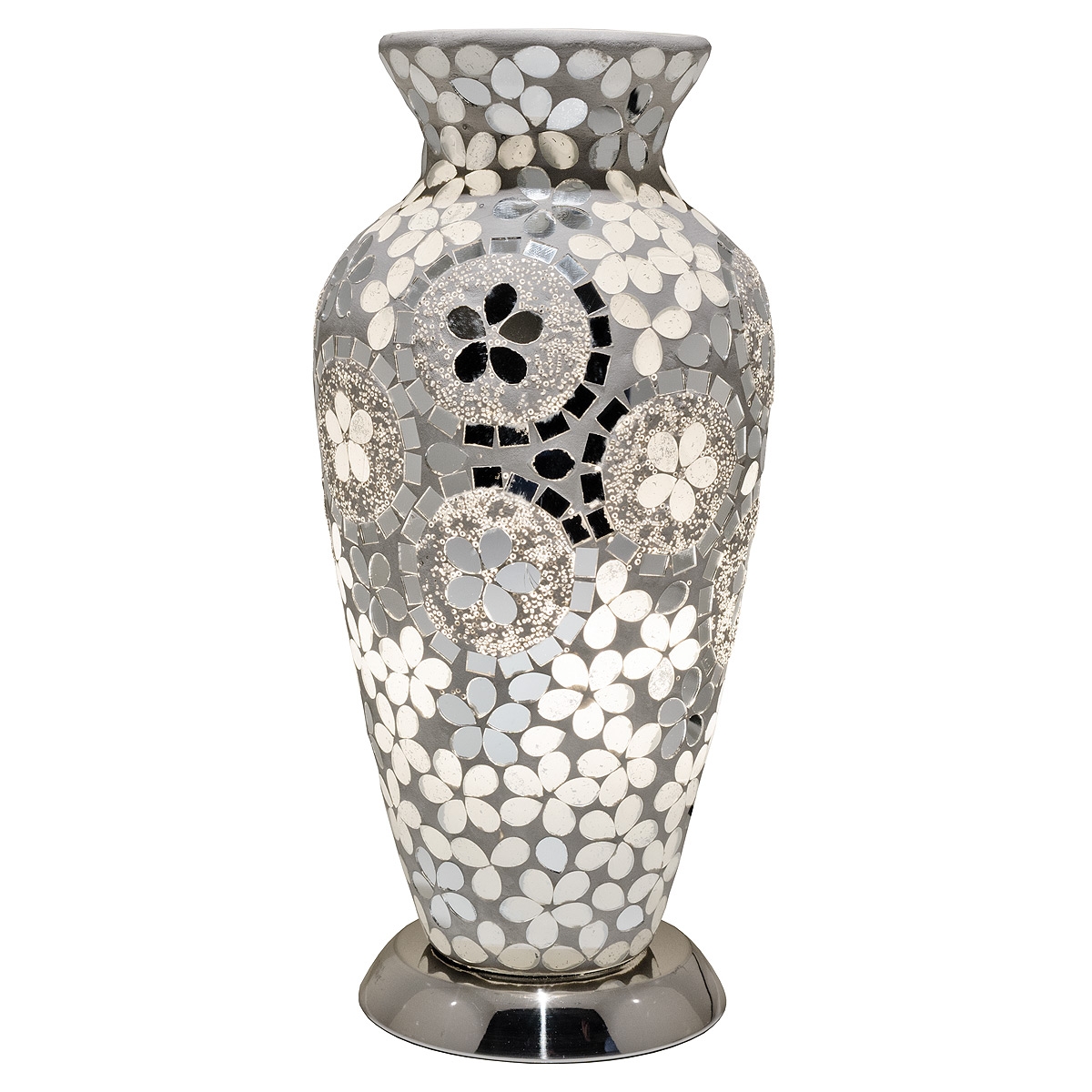 Mosaic Glass Vase Lamp - Mirrored Art Deco