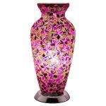 Mosaic Glass Vase Lamp - Purple Tile
