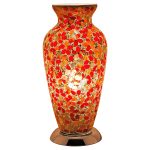 Mosaic Glass Vase Lamp - Red