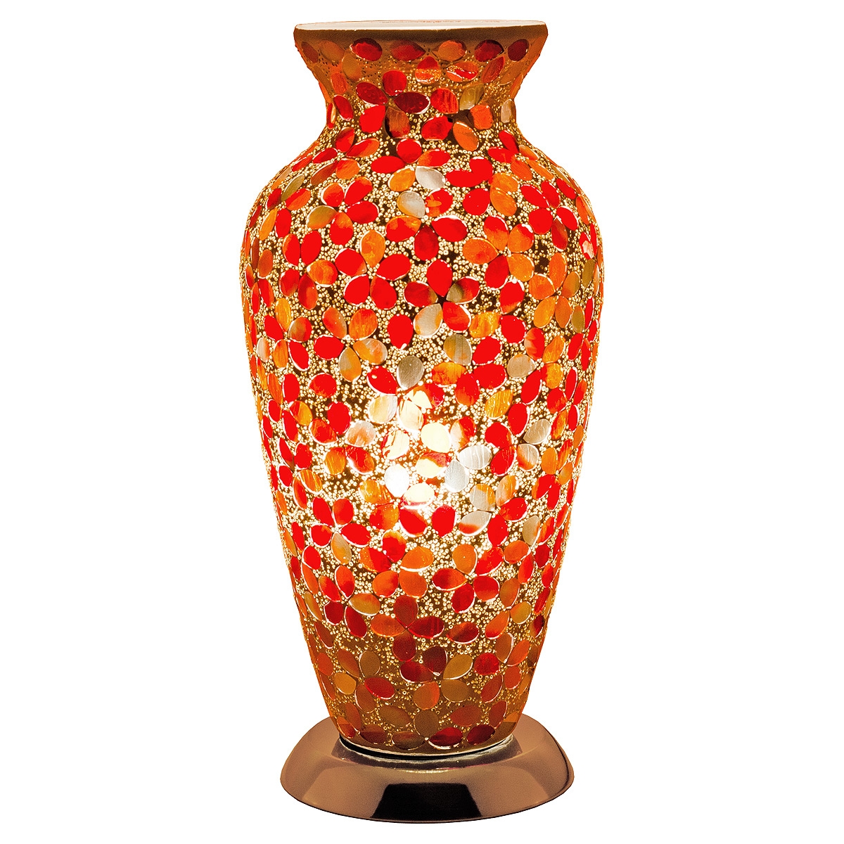 Mosaic Glass Vase Lamp - Red