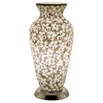 Mosaic Glass Vase Lamp - White