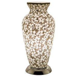 Mosaic Glass Vase Lamp - White