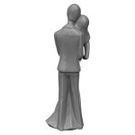 Ceramic Grey Wedding Couple Statue - Back
