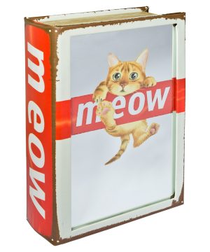 Mirrored Meow Cat Storage Book Box - Front