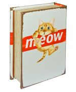 Mirrored Meow Cat Storage Book Box - Back