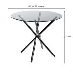 Criss-cross Black Dining Table - Dimensions