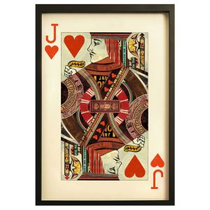 Jack of Hearts Playing Card Collage Wall Art