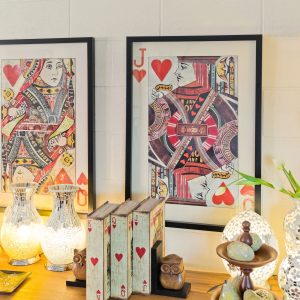 Jack of Hearts Playing Card Collage Wall Art in our Showroom