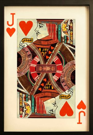 Jack of Hearts Playing Card Collage Wall Art